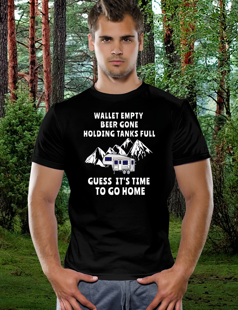5th Wheel Funny Beer Lover TIME TO GO HOME camping T-Shirt